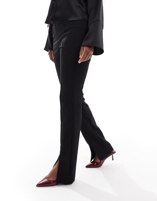 ASOS DESIGN – Elegante, eng geschnittene Hose in Schwarz mit Reißverschlussdetail vorne, 2 von 5