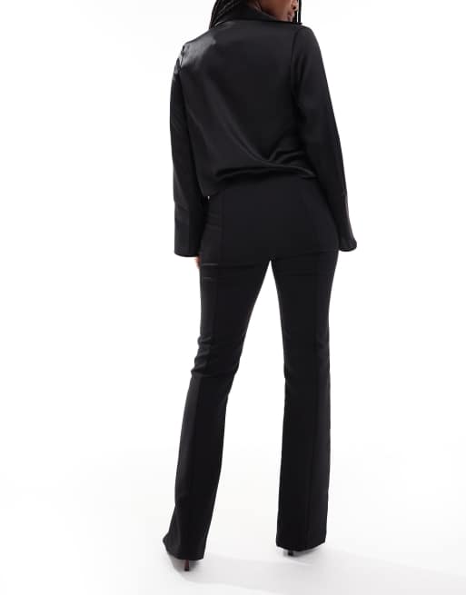ASOS DESIGN – Elegante, eng geschnittene Hose in Schwarz mit Reißverschlussdetail vorne, 3 von 5