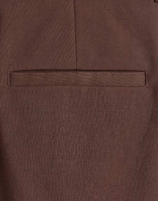 ASOS DESIGN - Elegante geplooide broek met wijde ballonpijpen in donkerbruin, 9 van 9