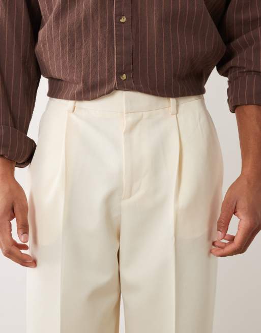 ASOS DESIGN - Elegante geplooide broek met wijde pijpen in botergeel, 2 van 5