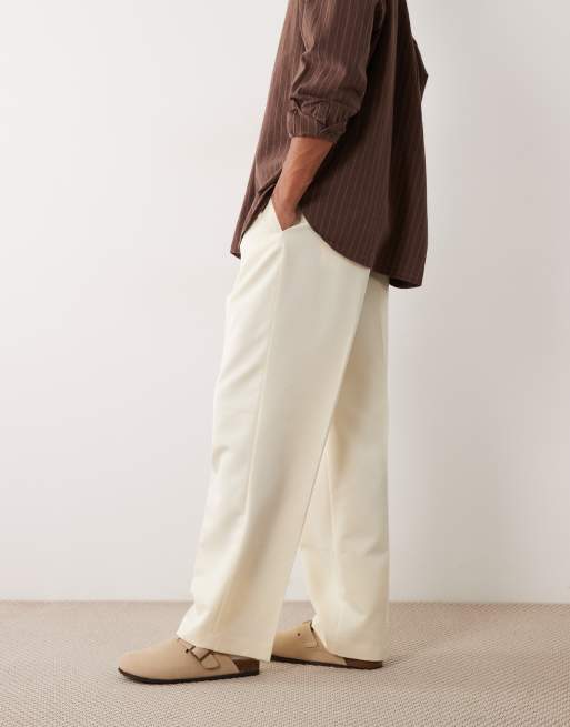 ASOS DESIGN - Elegante geplooide broek met wijde pijpen in botergeel, 3 van 5