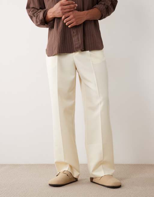 ASOS DESIGN - Elegante geplooide broek met wijde pijpen in botergeel, 5 van 5