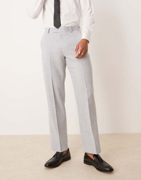 ASOS DESIGN – Elegante, gerade geschnittene Hose in Staubblau mit Struktur - view 1