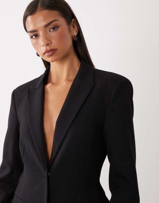 ASOS DESIGN - Elegante getailleerde blazer in zwart, 3 van 4