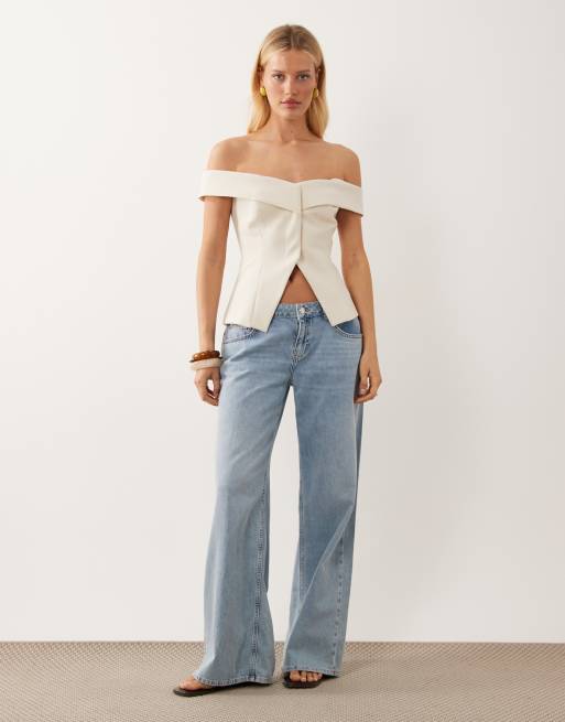 ASOS DESIGN - Elegante gilet van bardot in ivoorwit, 2 van 4