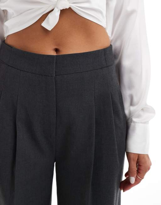 ASOS DESIGN – Elegante Hose in Anthrazit mit abgerundetem Beinschnitt, 4 von 5