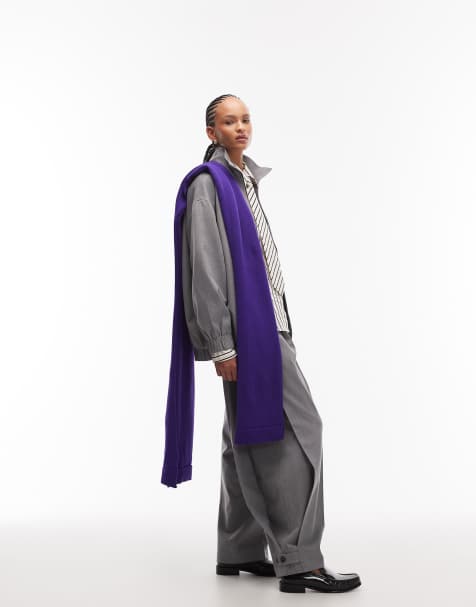 ASOS DESIGN – Elegante Hose in Anthrazit mit seitlicher Bundfalte - view 1