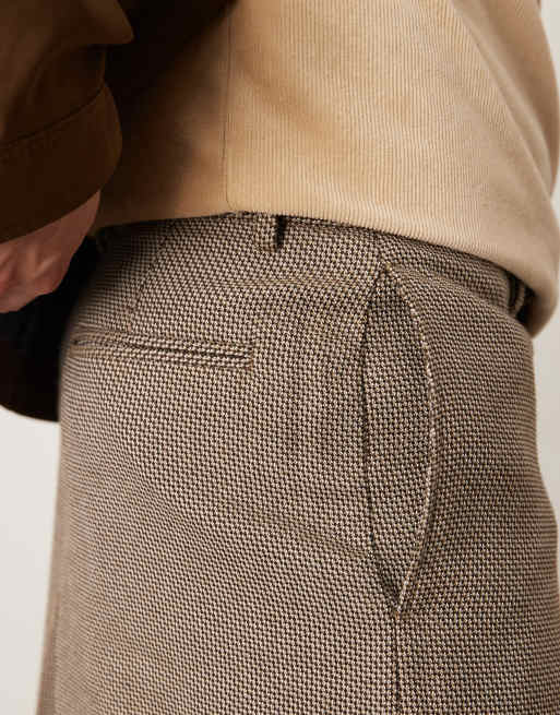 ASOS DESIGN – Elegante Hose in Braun mit lockerem Schnitt und Mikrostruktur, 3 von 5