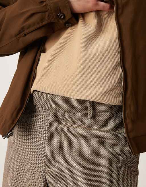 ASOS DESIGN – Elegante Hose in Braun mit lockerem Schnitt und Mikrostruktur, 5 von 5