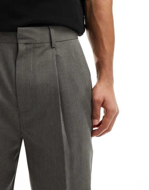 ASOS DESIGN – Elegante Hose in Braun mit schmal zulaufendem Bein und Mikrostruktur, 4 von 5