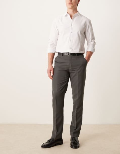 ASOS DESIGN – Elegante Hose in Dunkelgrau mit schmalem Schnitt - view 1