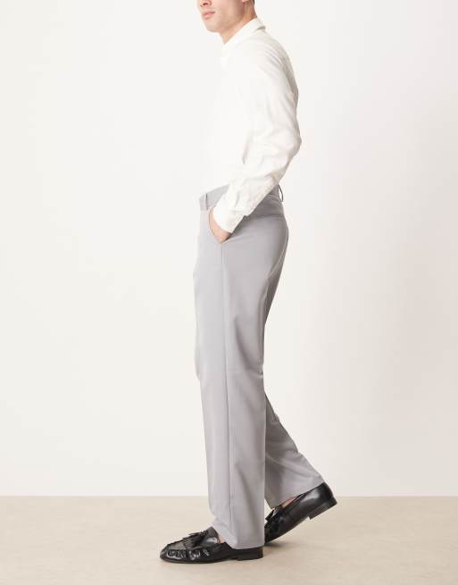 ASOS DESIGN – Elegante Hose in Grau mit geradem Schnitt, 3 von 5