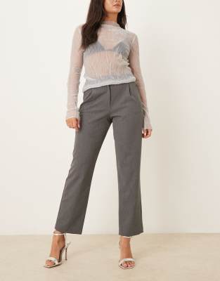 ASOS DESIGN - Elegante Hose in Grau mit niedrigem Bund