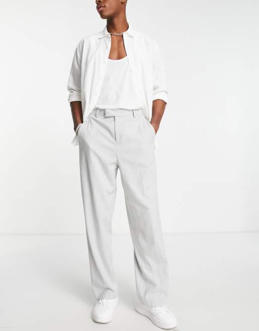 ASOS DESIGN – Elegante Hose in Grau mit weitem Bein