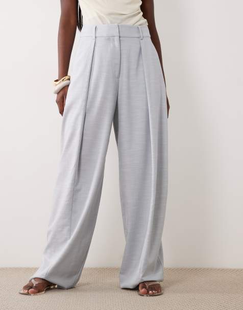 ASOS DESIGN – Elegante Hose in Hellblau mit abgerundetem Beinschnitt - view 1