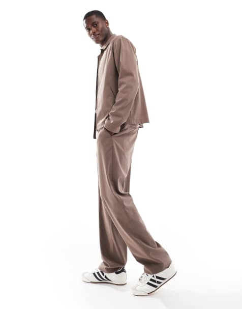 ASOS DESIGN – Elegante Hose in Hellbraun mit geradem Schnitt, Kombiteil - view 1