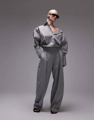 ASOS DESIGN - Elegante Hose in Hellgrau mit Cocoon-Schnitt