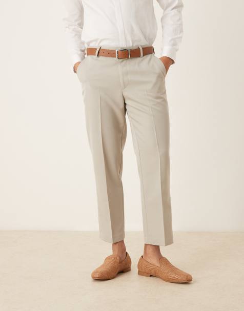 ASOS DESIGN – Elegante Hose in Hellgrau mit kurzem, geradem Schnitt - view 1