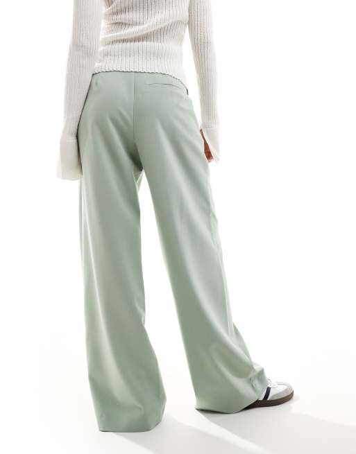 ASOS DESIGN – Elegante Hose in Minzgrün mit weitem Bein und Bundfalten, 2 von 5