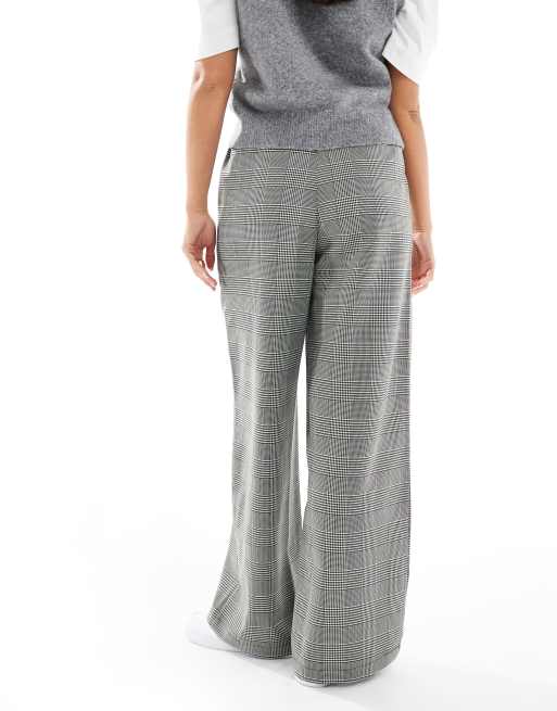 ASOS DESIGN – Elegante Hose in mit lockerem, geradem Schnitt und Hahnentrittmuster in Schwarz/Weiß, 2 von 5