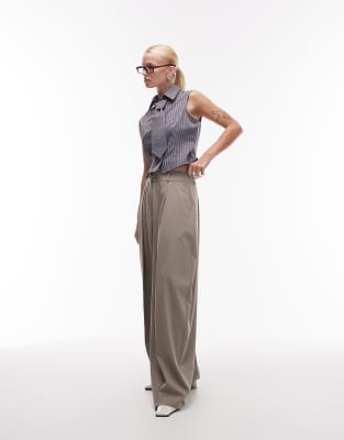 ASOS DESIGN - Elegante Hose in neutralem Farbton mit Cocoon-Schnitt