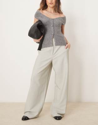 ASOS DESIGN - Elegante Hose in Salbeigrün mit lockerem, geradem Schnitt
