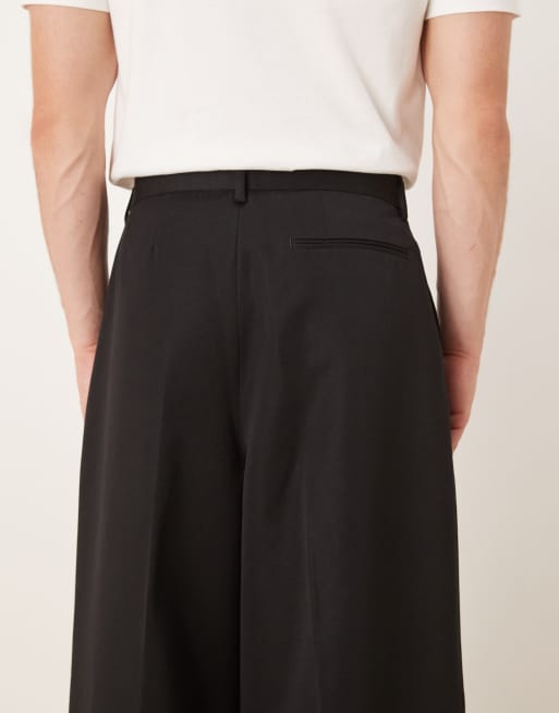 ASOS DESIGN – Elegante Hose in Schwarz mit sehr weitem Bein