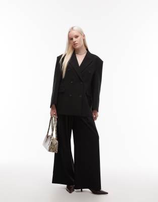 ASOS DESIGN - Elegante Hose in Schwarz mit sehr weitem Bein