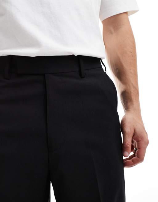 ASOS DESIGN – Elegante Hose in Schwarz mit weitem Bein und Knebelverschluss am Saum, 4 von 5
