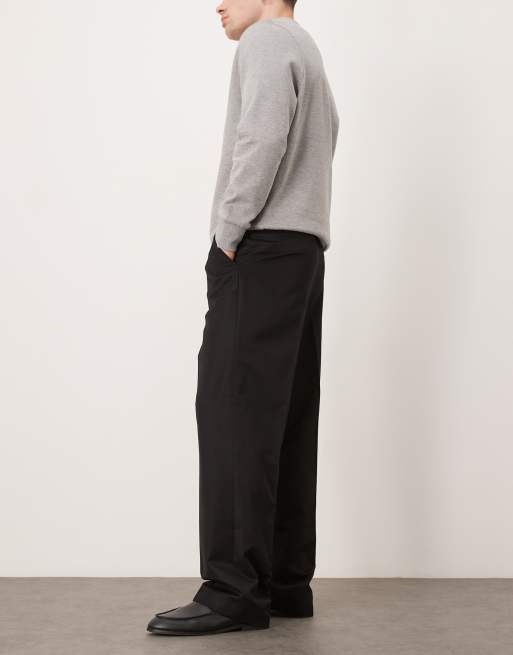 ASOS DESIGN – Elegante Hose in Schwarz mit weitem Bein, 3 von 5