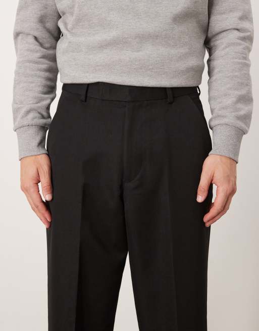 ASOS DESIGN – Elegante Hose in Schwarz mit weitem Bein, 4 von 5