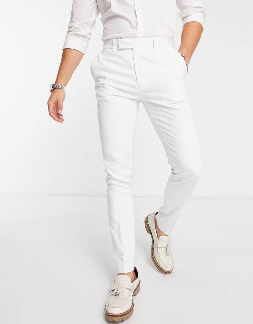 ASOS DESIGN – Elegante Hose mit engem Schnitt in Weiß