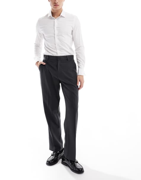 ASOS DESIGN – Elegante Hose mit geradem Schnitt in Anthrazit - view 1