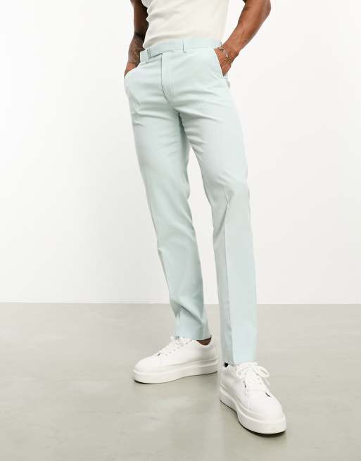 ASOS DESIGN – Elegante Hose mit schmalem Schnitt in Pastellblau