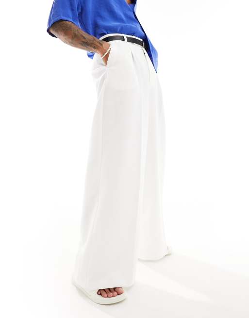 ASOS DESIGN - Elegante hvide bukser med ekstremt vide ben, 2 af 5