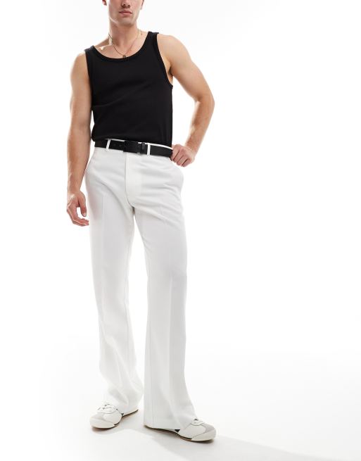 ASOS DESIGN - Elegante hvide bukser med svaj