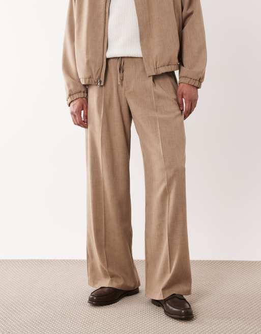 ASOS DESIGN – Elegante in Beige mit weitem Bein und elastischem Bund, Kombiteil, 2 von 5
