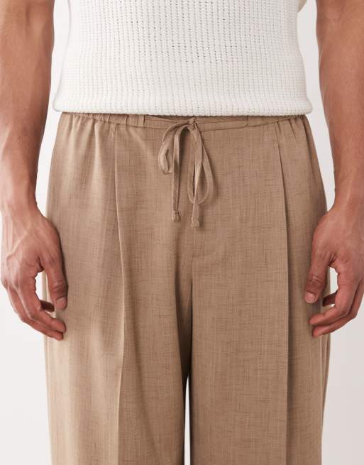 ASOS DESIGN – Elegante in Beige mit weitem Bein und elastischem Bund, Kombiteil, 5 von 5