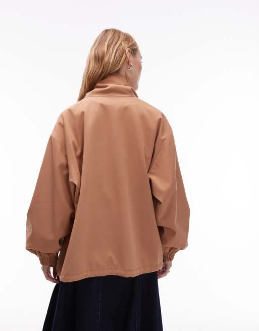 ASOS DESIGN – Elegante Jacke in Camel mit Stehkragen, 4 von 4