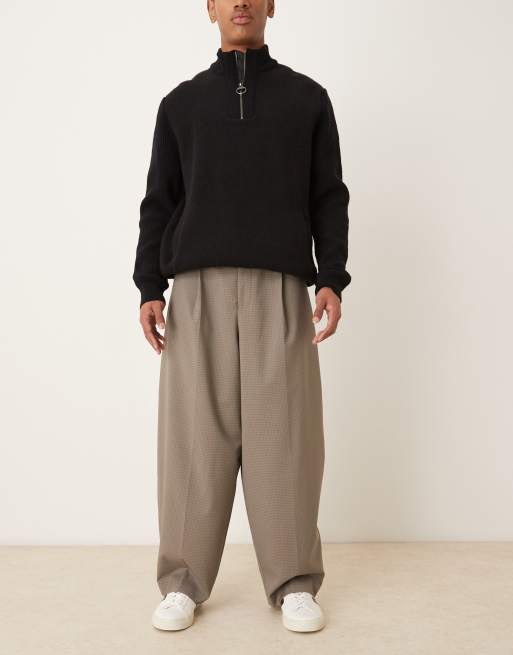 ASOS DESIGN – Elegante, karierte Hose in Steinbeige mit sehr schmal zulaufendem Bein und Bügelfalten, 2 von 5