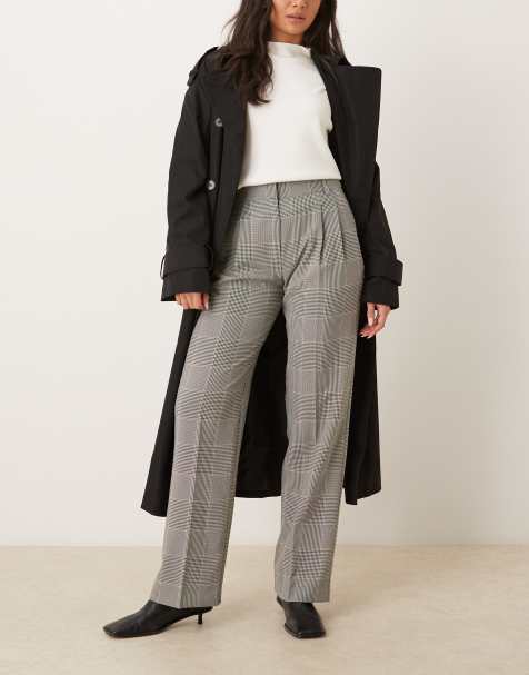 ASOS DESIGN – Elegante, karierte Hose mit hohem Bund und Bundfalten - view 1