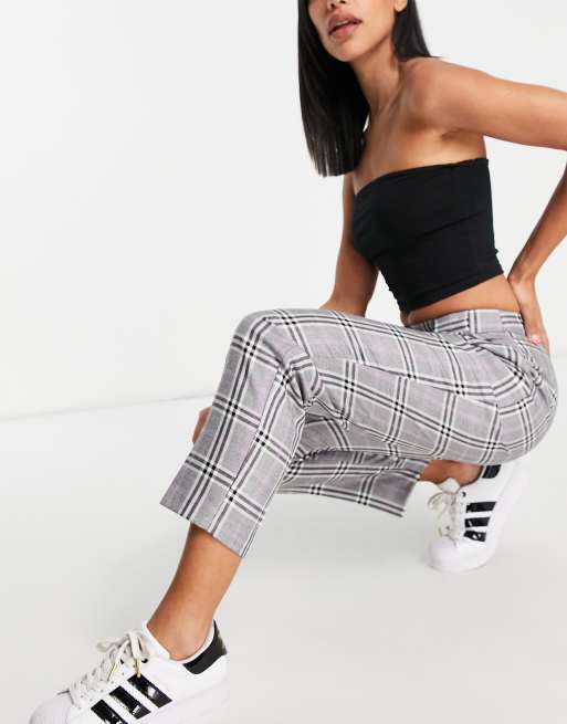 ASOS DESIGN – Elegante Karottenhose in Lila mit Prince-of-Wales-Karomuster, 3 von 4