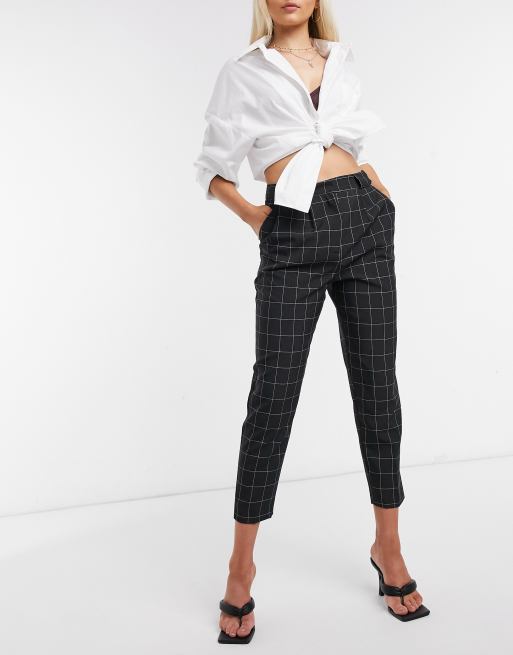 ASOS DESIGN – Elegante Karottenhose mit Karogitter