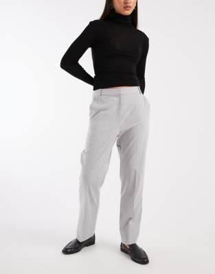 ASOS DESIGN - Elegante, knöchellange Hose in Grau mit geradem, schmalem Schnitt