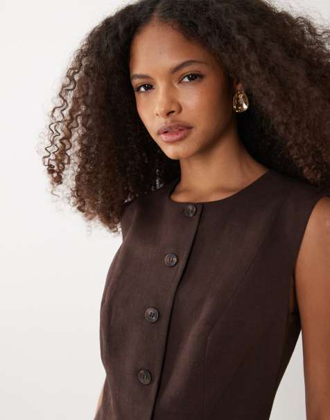 ASOS DESIGN – Elegante Leinenweste - view 1