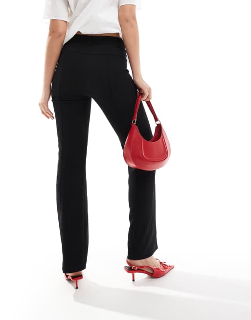 ASOS DESIGN – Elegante, locker geschnittene Hose in Schwarz mit hohem Bund und Ziernaht, 2 von 5