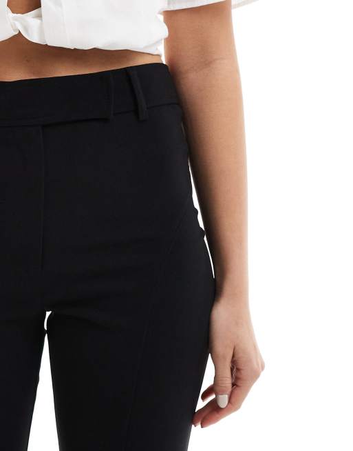 ASOS DESIGN – Elegante, locker geschnittene Hose in Schwarz mit hohem Bund und Ziernaht, 3 von 5
