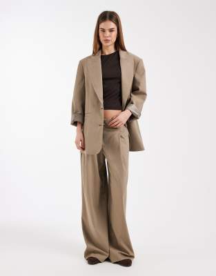 Elegante, locker geschnittene Hose mit weitem Bein und Streifen, Kombiteil-Bunt Bunt 40