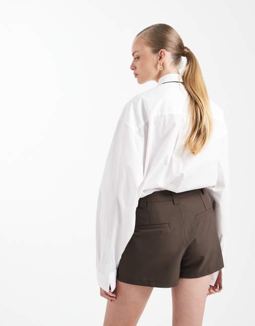 ASOS DESIGN - Elegante micro short in chocoladebruin, 4 van 5