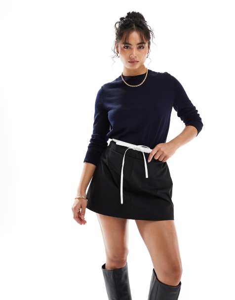 ASOS DESIGN - Elegante minirok met dubbele tailleband - view 1